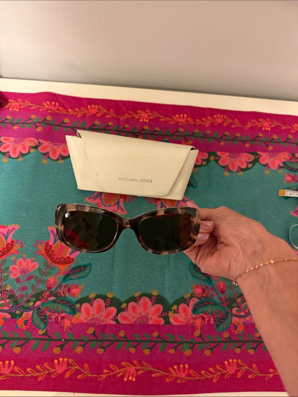 Michael Kors Tortoiseshell Cat-Eye Sunglasses — Brown Lenses - Picture 6 of 9
